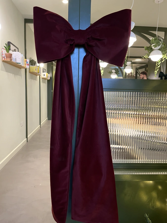 Wine Red Velvet Bow 