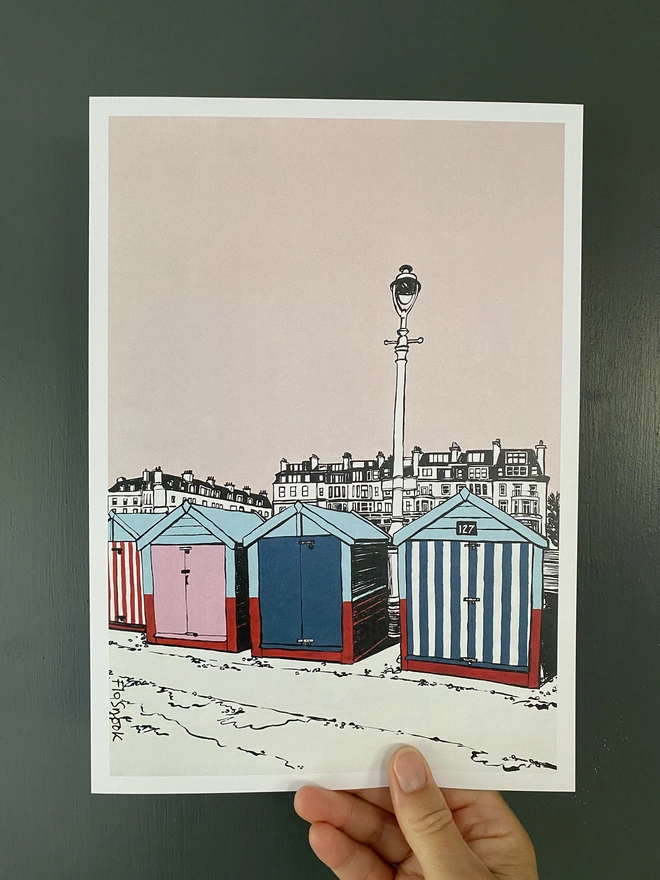 Hove beach huts A4 print
