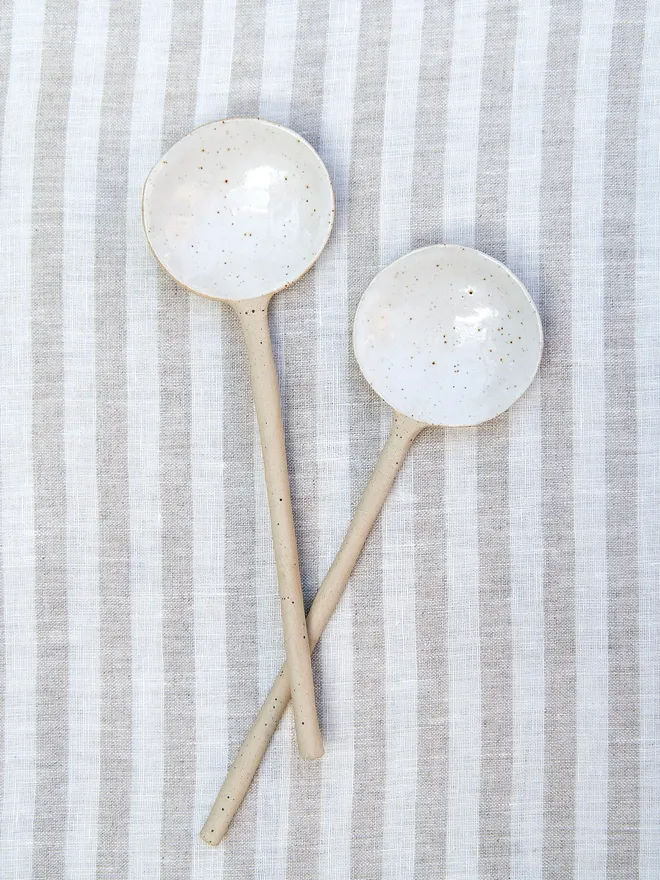 Ceramic serving spoons