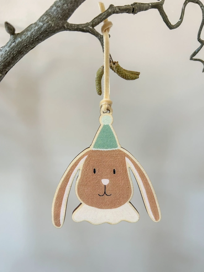 Green Easter Bunny Hanging Decoration