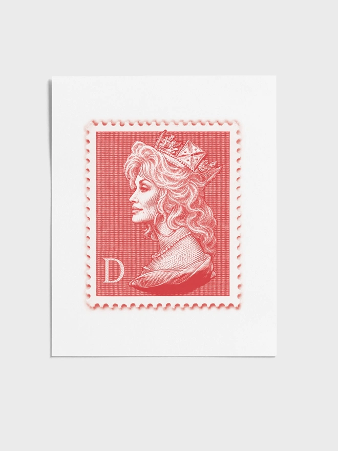 Blue Dolly Parton Art Print Unframed