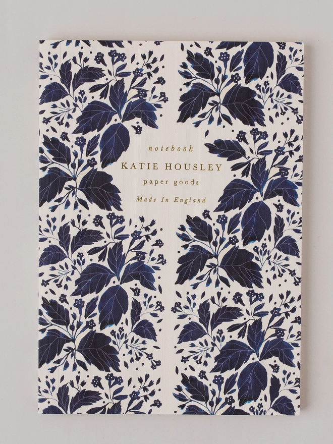 Blue floral notebook