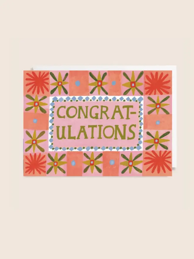 'Congratulations' Card, against a light background, 