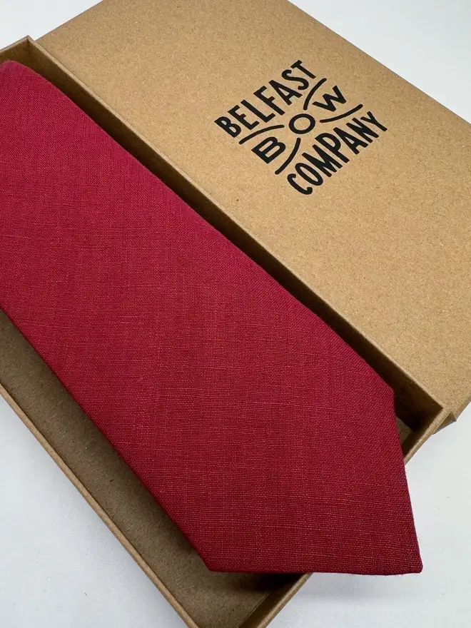 red irish linen tie