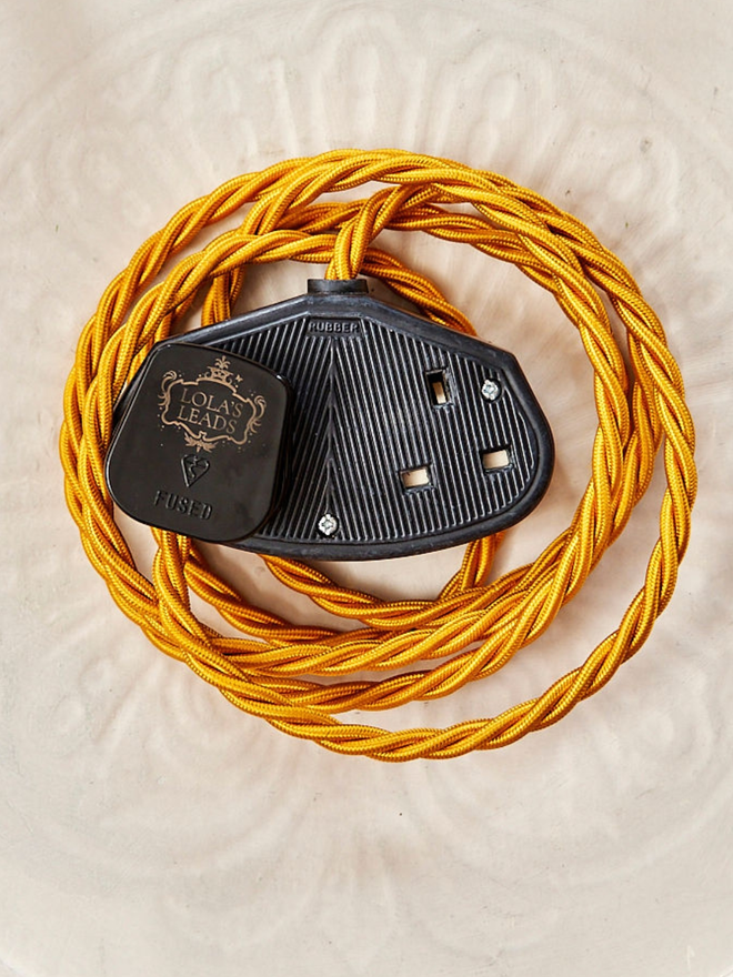 Lola's Leads Gold Fabric Covered Extension Cable
