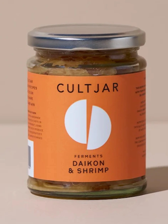 daikon + Shrimp ferment in a jar