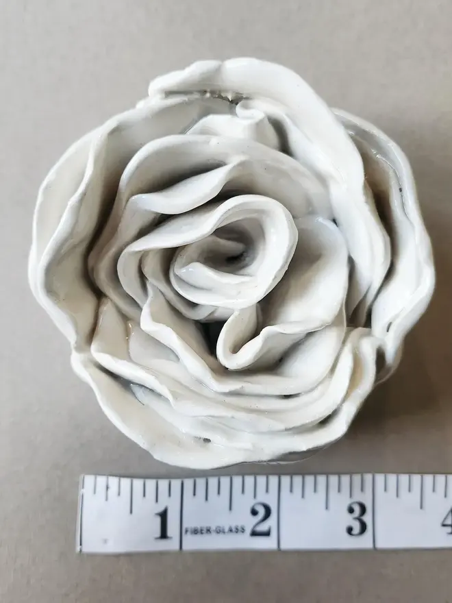 white ceramic rose flower for wall pottery art gift ideas anniversary wedding 
