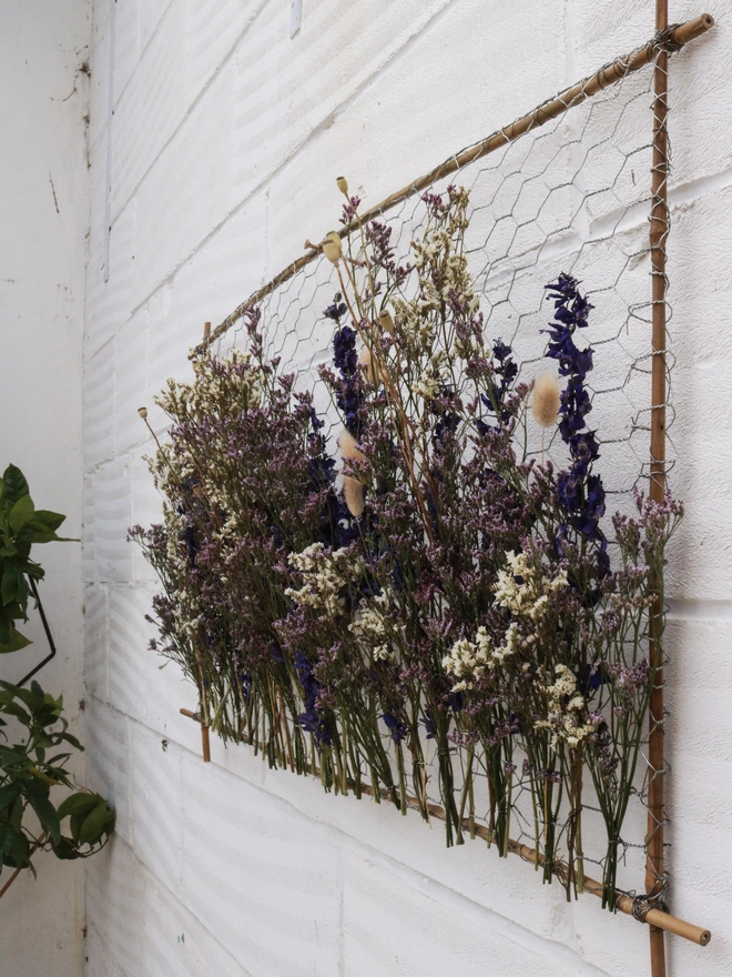 Dried floral wall art
