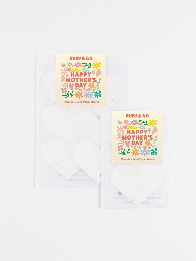 Happy mothers day plantable paper hearts