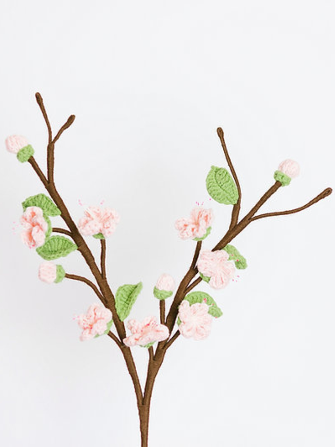 crochet peach blossom stem