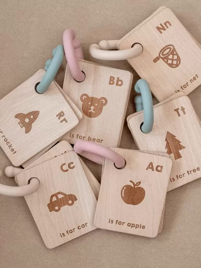 Wooden Baby Book Rattles