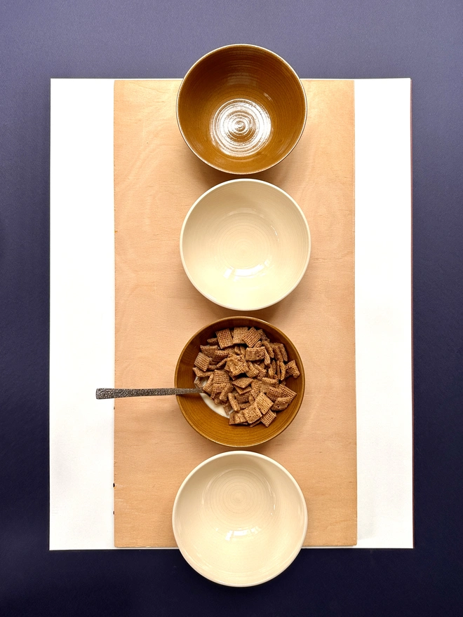 honey and cream bowls