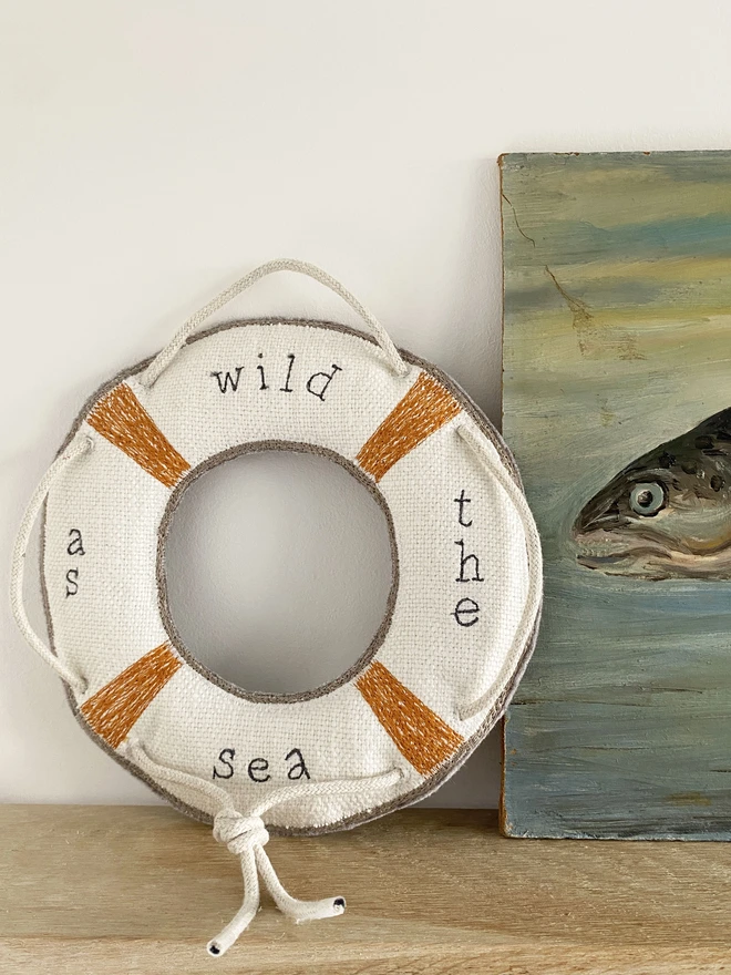Wild As The Sea Embroidered life Ring