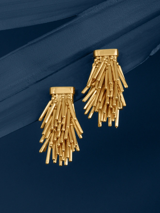Loel Gold Tassel Drop Earrings