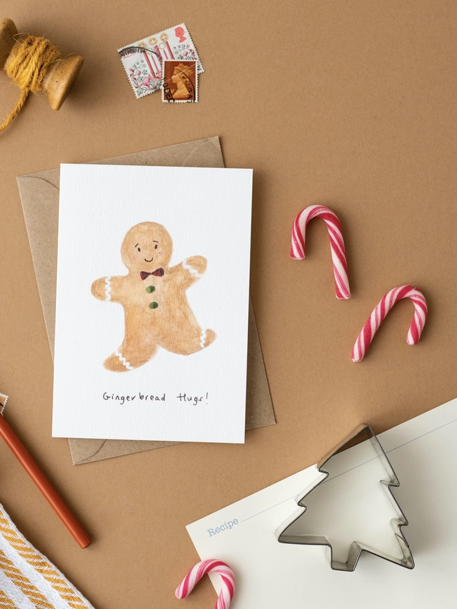 A Gingerbread Hug! Christmas Card