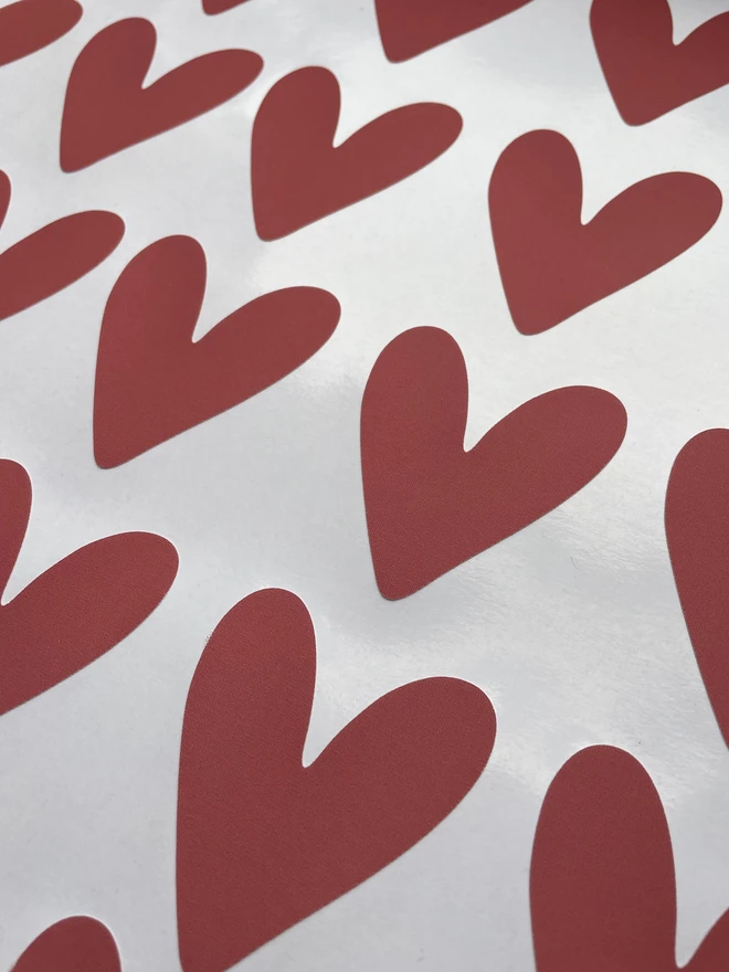 Red Love Heart Fabric Wall Stickers by Ducks In A Row 