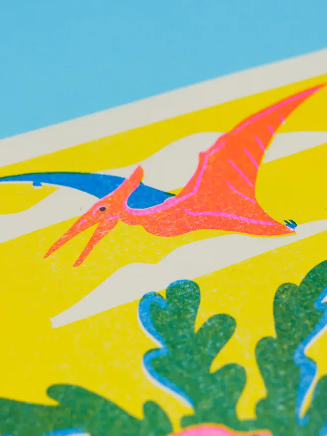 Dinosaur Risograph Print