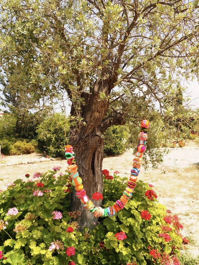 Rainbow Pom Pom Garland