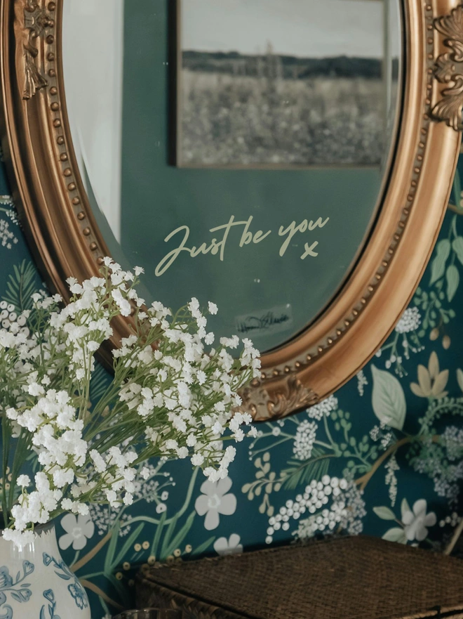 just be you mirror sticker decal