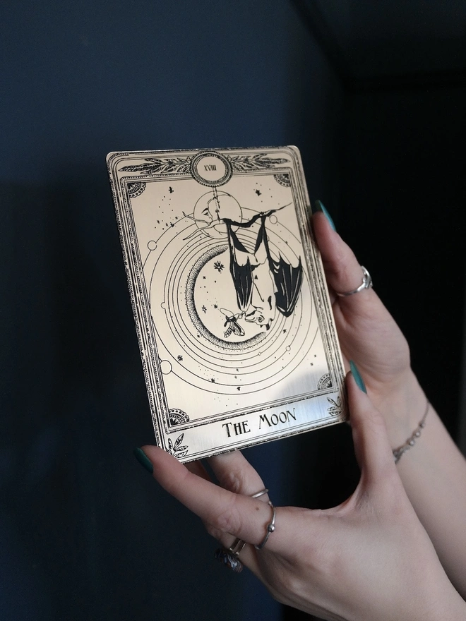 ‘The Moon’ Bat Decorative Tarot Card