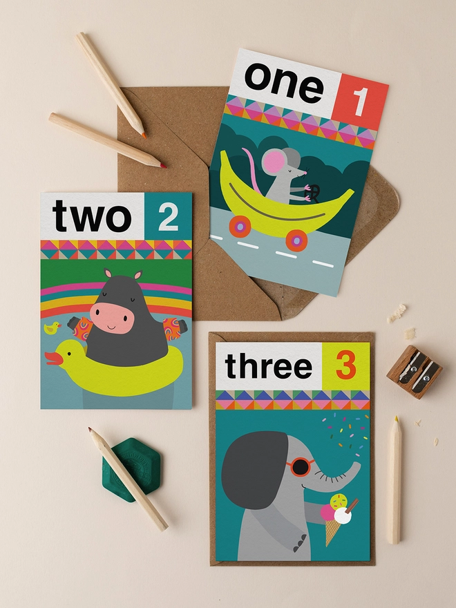 Hippo Two 2nd Birthday Card