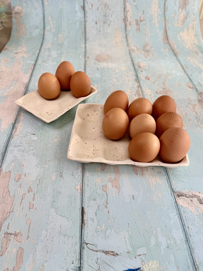White Ceramic Egg Tray kitchen storage 