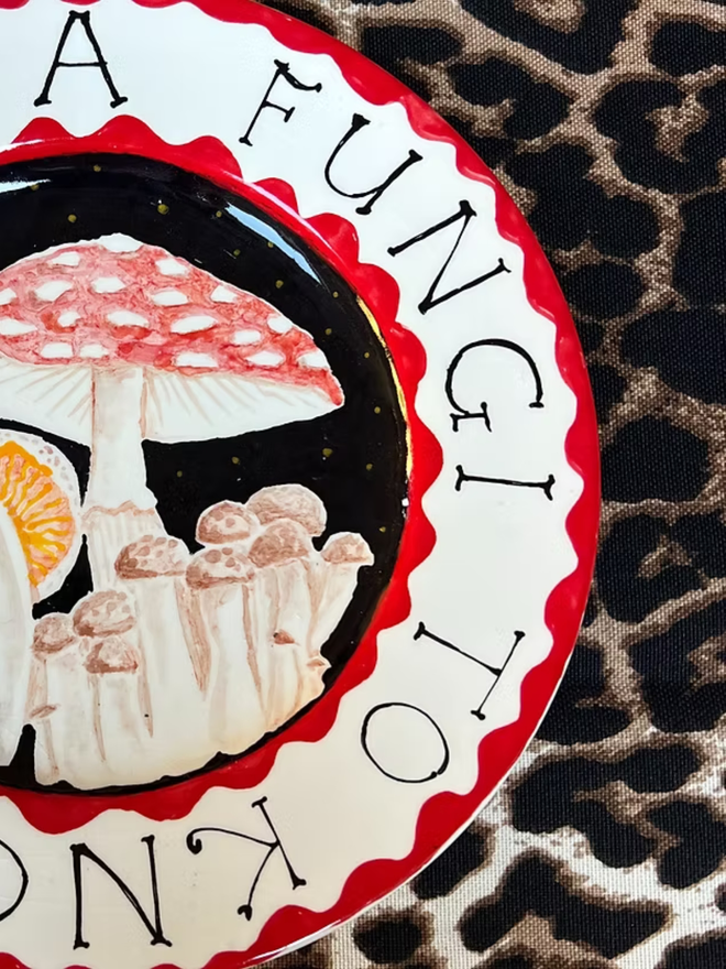 fungi to know ceramic mushroom plate