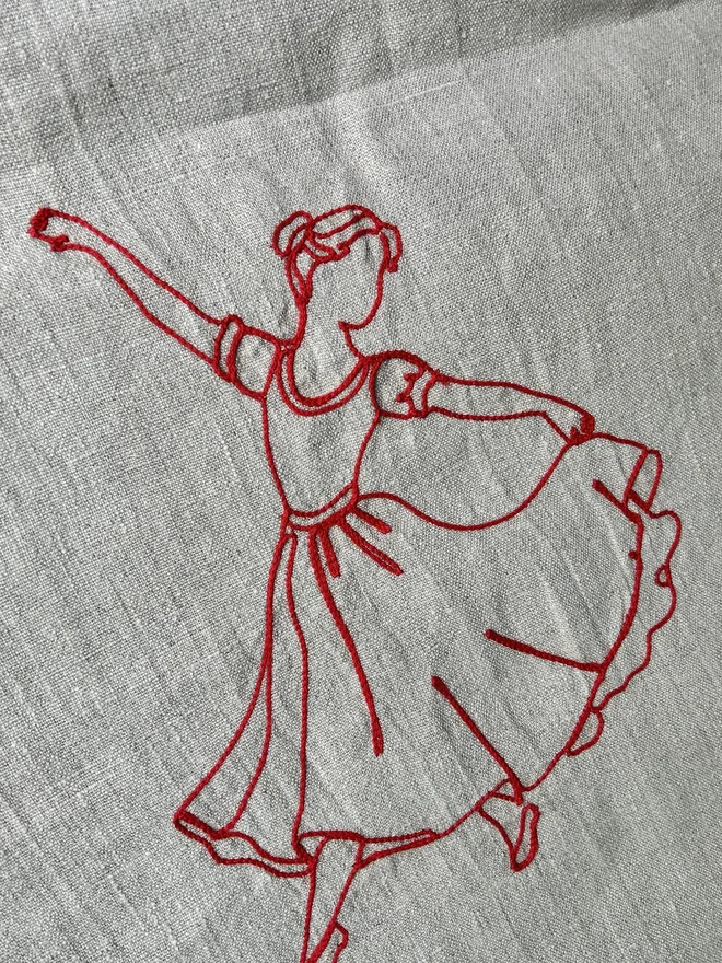 Embroidered Linen 'Twelve Days of Christmas' Tablecloth