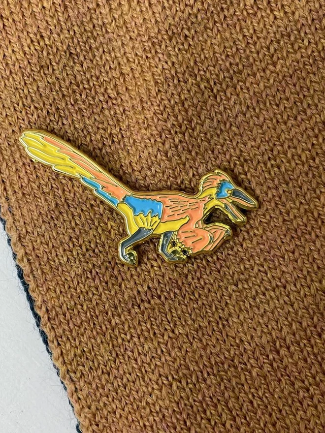 Deinonychus Raptor Dinosaur Enamel Pin Badge