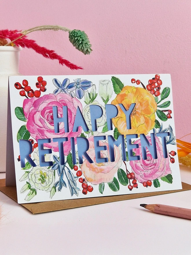 'Happy Retirement' Paper Cut Card