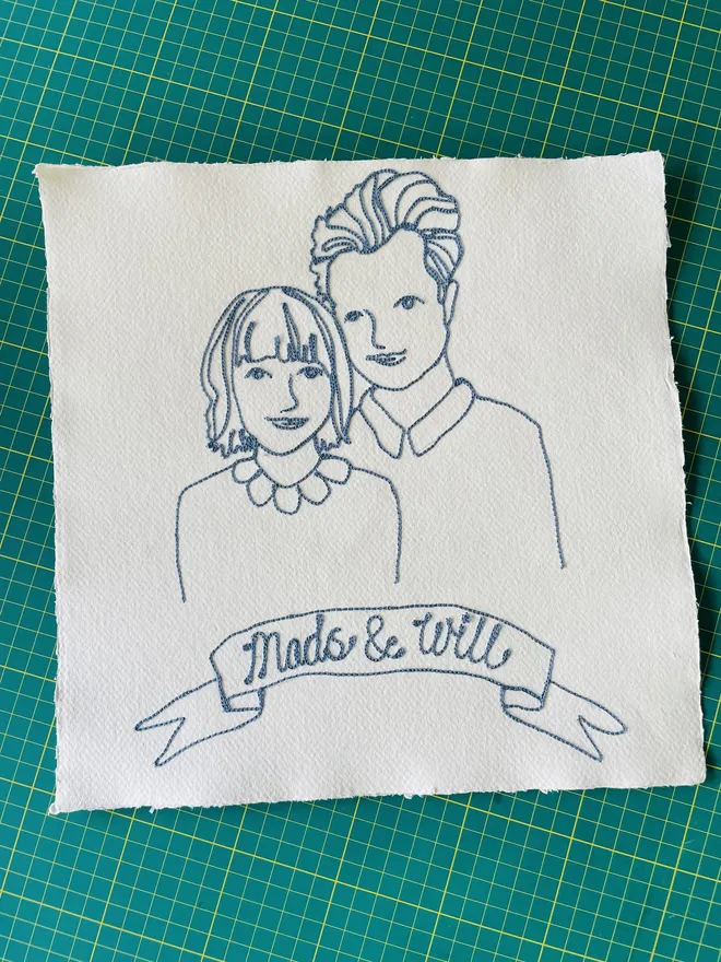 Embroidered Couples Portrait