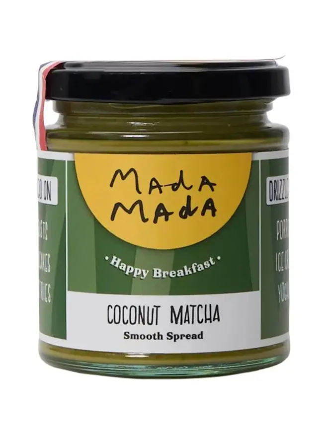 Coconut Matcha Spread, against a white background. 