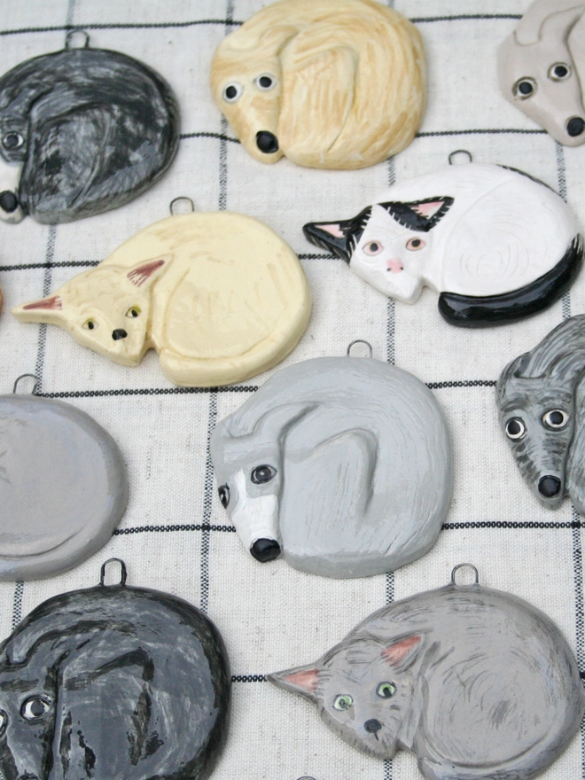whippet, lurcher, greyhound dog ornament