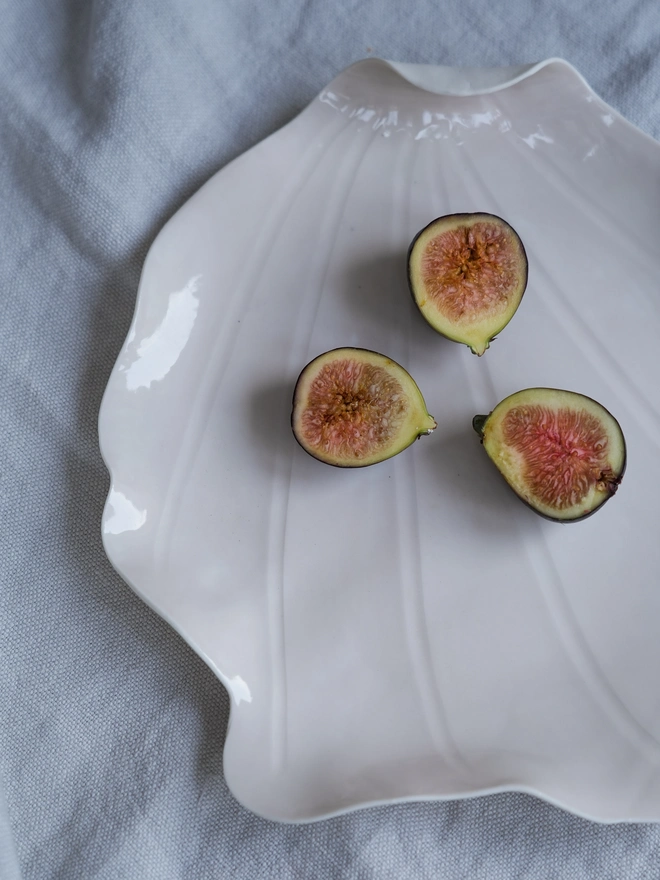 pink porcelain shell platter