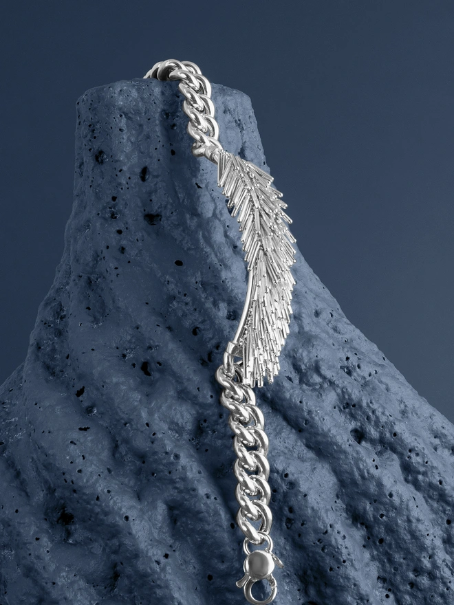 Loel Silver Tassel and Chain Bracelet