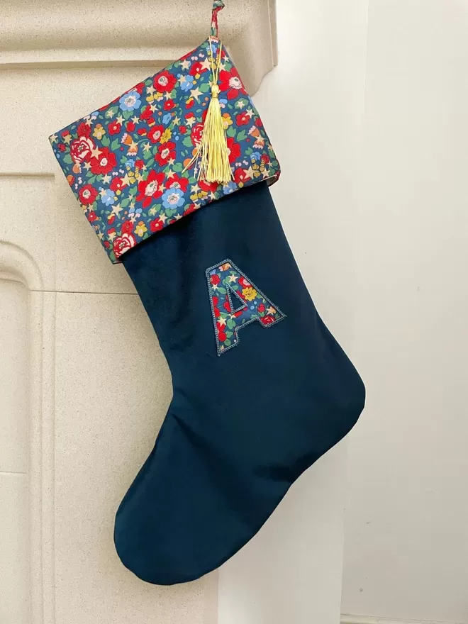 Liberty Navy Besty Star Christmas Stocking