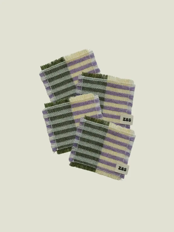 Parma Violet Coasters. A set of four coasters.