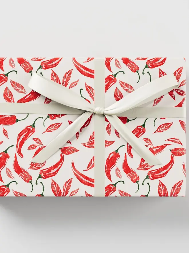 Red Chilli Block Print Wrapping Paper