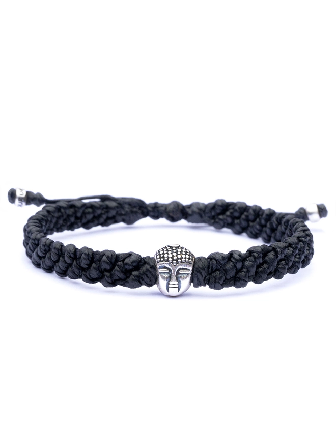 Silver buddha chunky bracelet for men