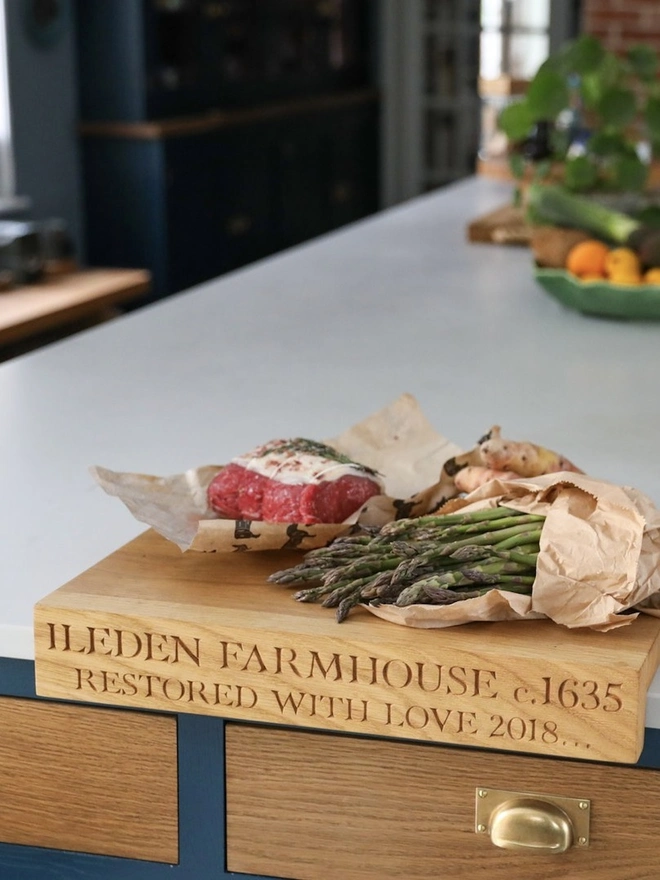 Personalised Oak Lipped Board/ Worktop Saver 