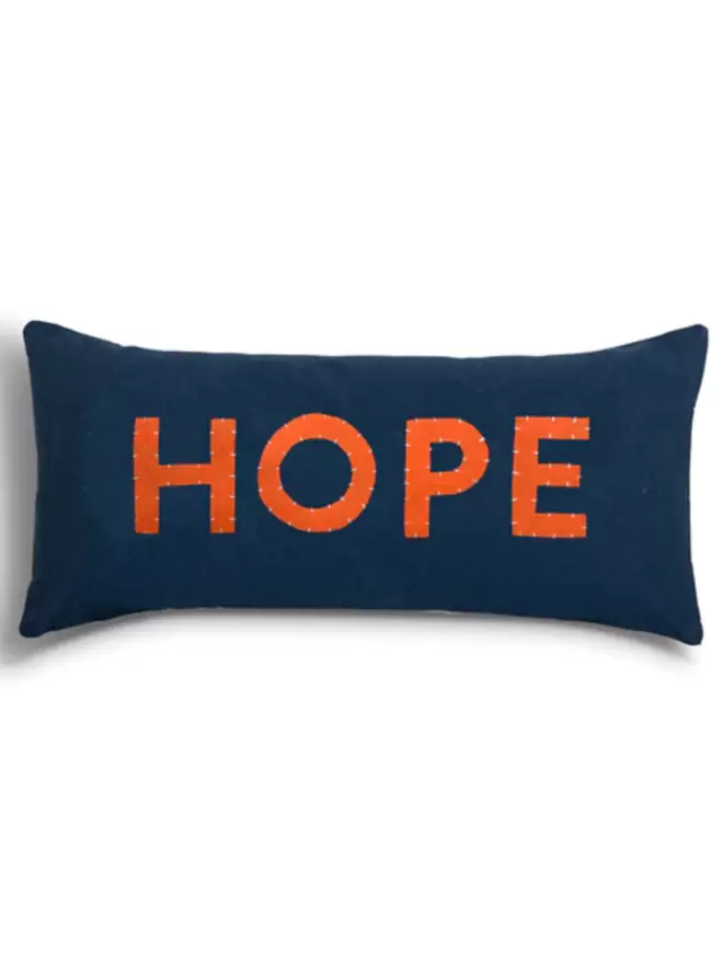 Cushion, Hope, hand made, refugees.
