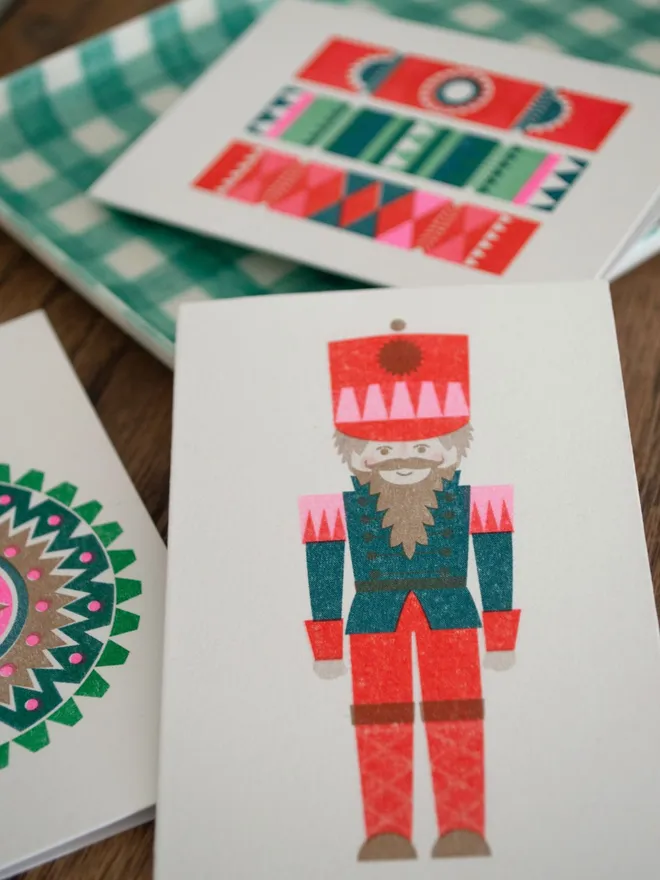 Boxed Retro Christmas Mini Cards (Set Of 6)