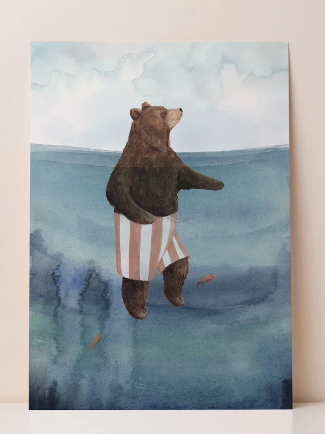 Floating Bear Print