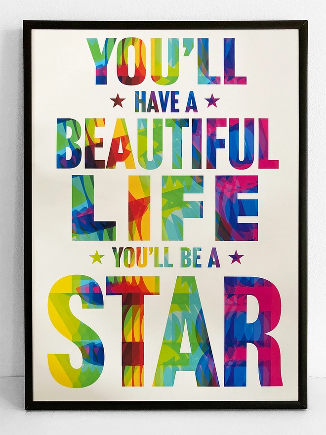 you'll be a star framed print by lucky budgie