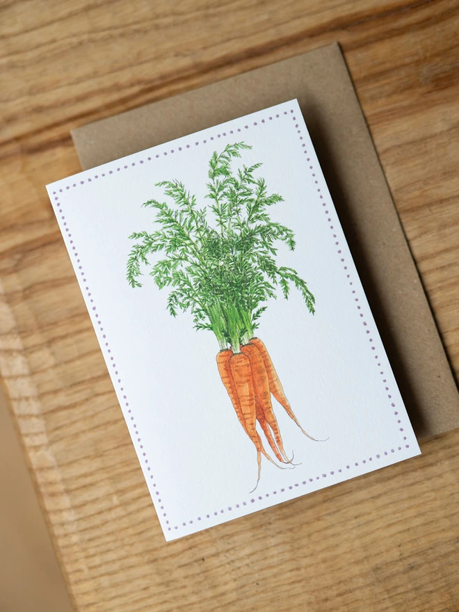 Garden Lover's Watercolour Carrots Greetings Card