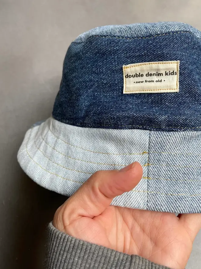 Kids Recycled Denim Bucket Hat