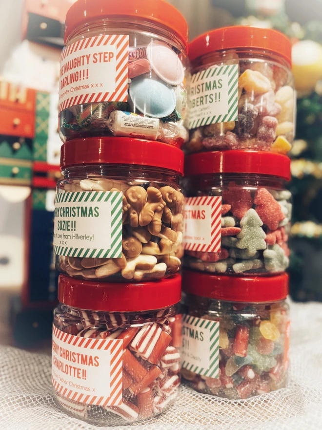 Personnalise Christmas Jars Retro Sweets Candyhouse