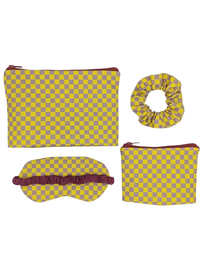 Cotton Travel Sleep Collection (Set Of 4), a collection of 4 cotton travel sleep items sitting on a plain white surface. 