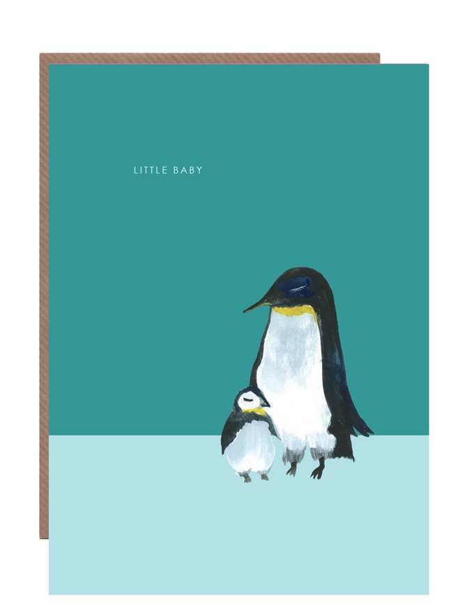 penguin new baby card