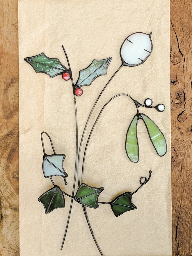 Stained glass Christmas bouquet